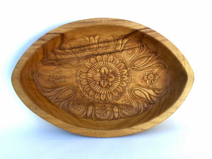 Hand Carved Natural Wood Bowl