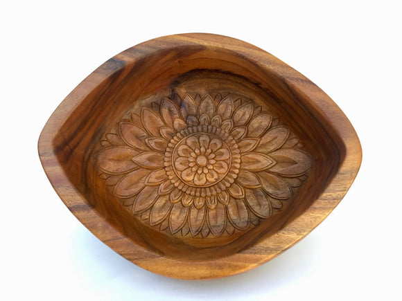 Hand Carved Rustic Natural Wood Bowl