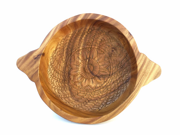 Hand Carved Rustic Natural Wood Bowl