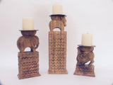 Animal Wood Candle Holders