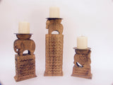 Animal Wood Candle Holders