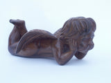 Hand Carved Wood Cherub Sculpture