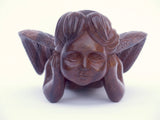 Hand Carved Wood Cherub Sculpture