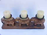 Wood Elephant Candleholder