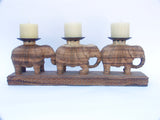 Wood Elephant Candleholder