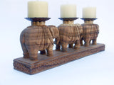 Wood Elephant Candleholder