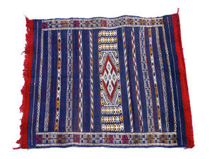 Striped Blue Colored Moroccan Rug