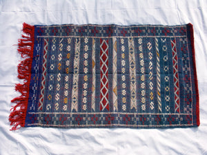 Striped Blue Colored Moroccan Rug