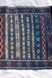 Striped Blue Colored Moroccan Rug