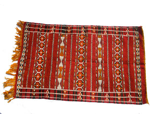 Striped Red Colored Moroccan Rug