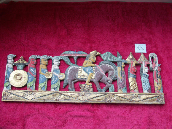 Vintage Balinese Procession Panel