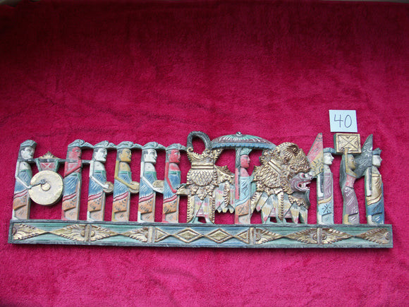 Vintage Balinese Procession Panel