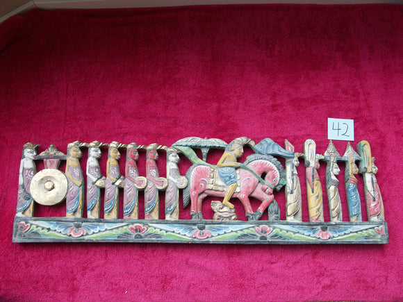 Vintage Balinese Procession Panel
